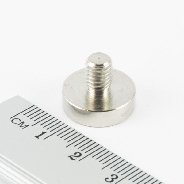Magnet v pouzdře s vnějším závitem 16x4,5 mm, M6