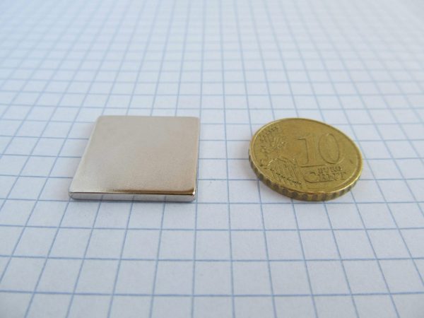 Neodymový magnet kvádr 20x20x2 mm - N38