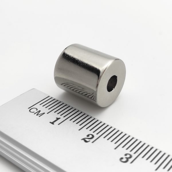 Neodymový magnet prsten 12,9-4,3/9,5x14 mm (diametrální magnetizace) - N42
