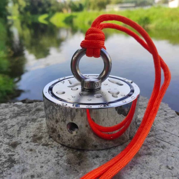 Magnet fishing set PREMIUM TRAVEL (oboustranný magnet 500 kg + hák + lano 30 metrů + přepravní box)