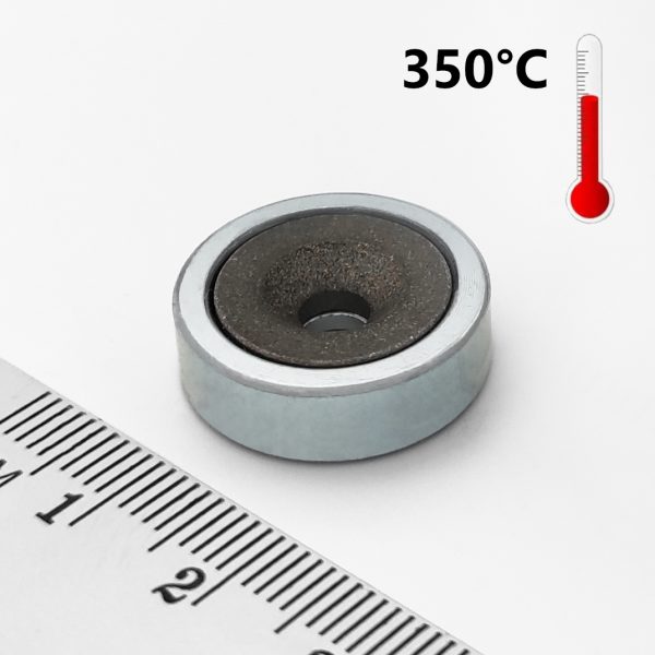 Magnet v pouzdře s dírou pro šroub 20x6
  mm (SmCo)
