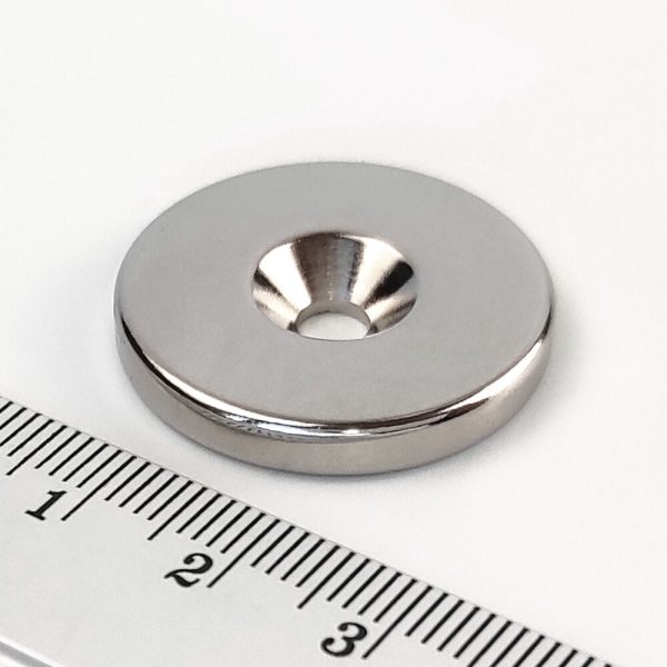Neodymový magnet válec 27x4 mm s dírou M4