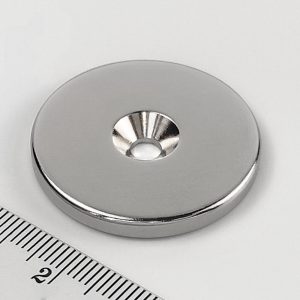 Neodymový magnet válec 34x4 mm s dírou M4