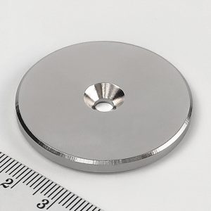 Neodymový magnet válec 42x4 mm s dírou M4
